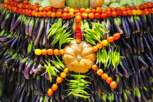קישוטי ירקות בפסטיבל פאהיאס